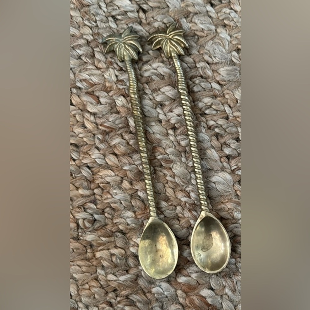 GOLD PALM TREE SPOONS SMOOTHIE AÇAÍ BOWL SPOON BUNDLE